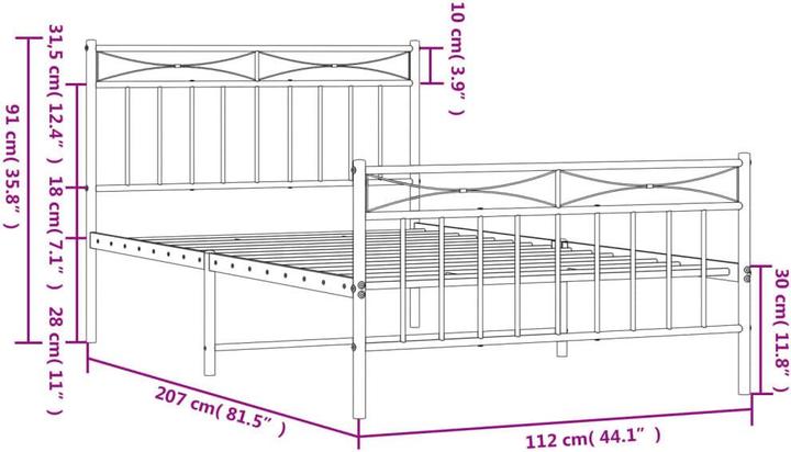 Image du produit vidaXL Bettgestell (107 x 203 cm)