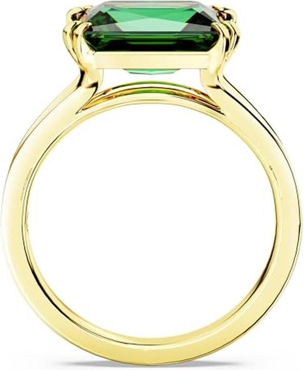 Actual product image Swarovski Matrix Cocktail Ring Rectangle Cut Green Gold (55)