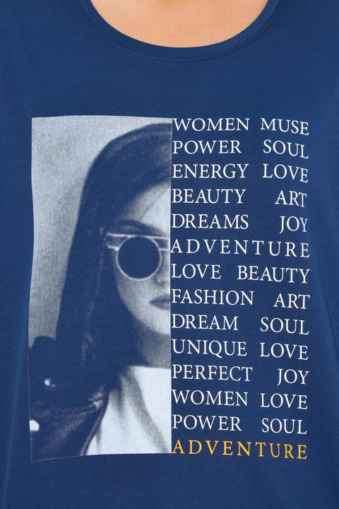 Produktbild Ulla Popken Shirt, Foto-/Schriftmotiv, Rundhals, 3/4-Arm (56)