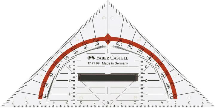 Actual product image Faber-Castell Geo triangle 14 cm with handle (14 cm, Plastic)