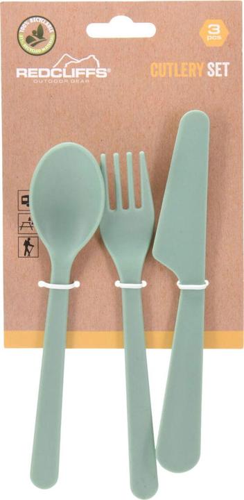 Bestekset van gerecycled plastic, 3 stuks. (3x)