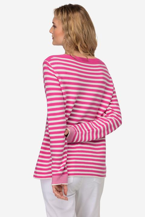 Image du produit Laurasøn Pullover, Feinstrick, Ringel, U-Boot-Ausschnitt, Langarm (M)