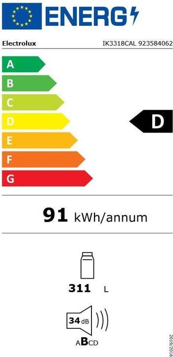 Energie-Label Electrolux IK3318CAL (311 l)