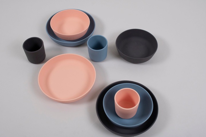 Actual product image Filibabba Silicone cup 2-pack - Stone grey