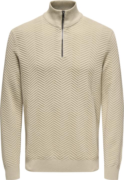 Produktbild Only & Sons Onsmace Reg 12 Herringbon Half Zip Knit (XL)