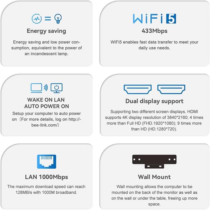 Produktbild Beelink Mini PC S12 mit Intel N95 Prozessor, 16GB RAM, 500GB SSD (500 GB, 16 GB)