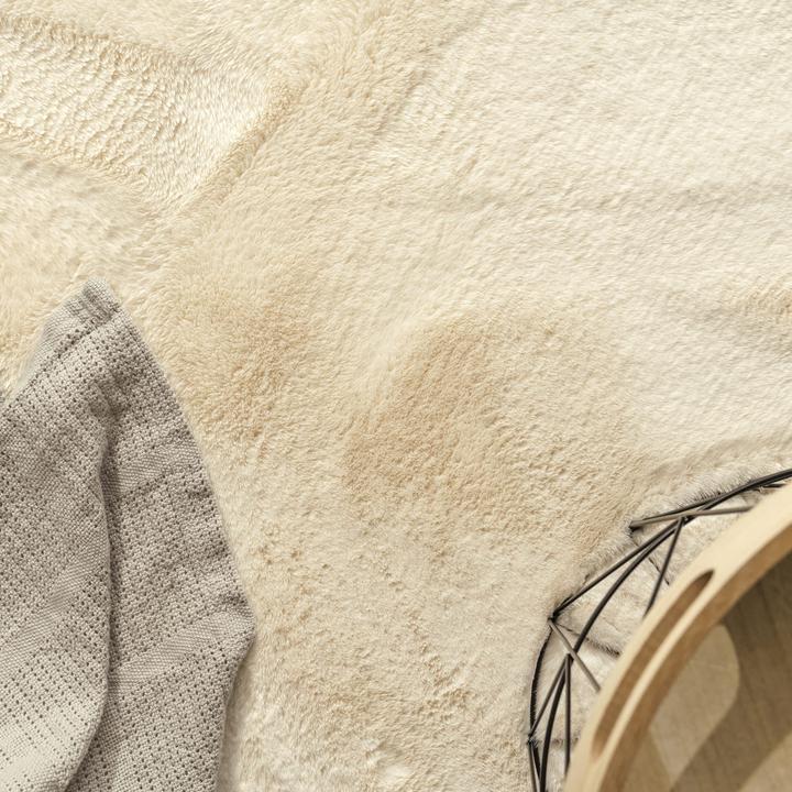 Produktbild TT Home Wohnzimmer Hochflor Teppich Langflor Soft Kaninchenfell Fell Imitat Weich (100 x 60 cm)