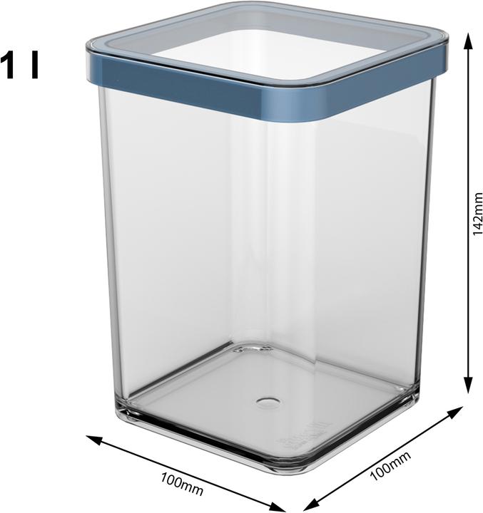 Image du produit Rotho Récipient à provisions Premium Loft 1 l, bleu/transparent (1 l)