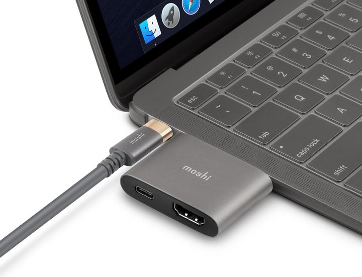 Immagine prodotto Moshi Adattatore compatto da USB-C a HDMI con HDR e ricarica tramite USB PD - Grigio Titanio (0.14 m)