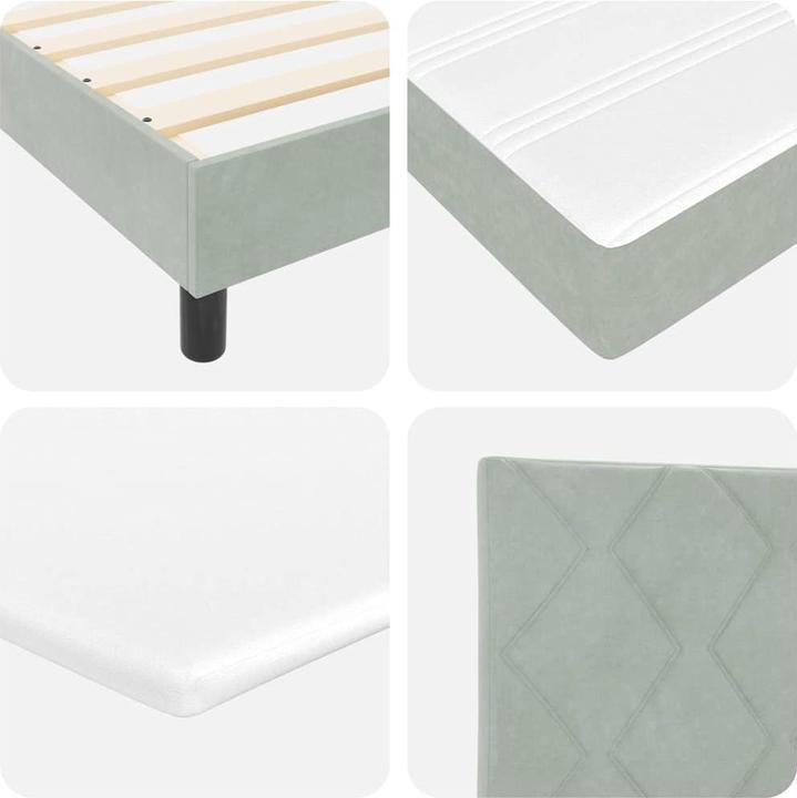 Produktbild VidaXL Boxspringbett mit Matratze Hellgrau 140x200 cm Samt (140 x 200 cm)