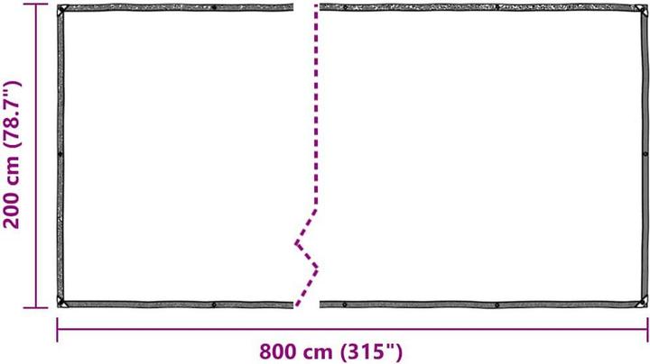 Immagine prodotto vidaXL Telone trasparente con occhielli 2x8 m telone trasparente in polietilene (200 x 800 cm)
