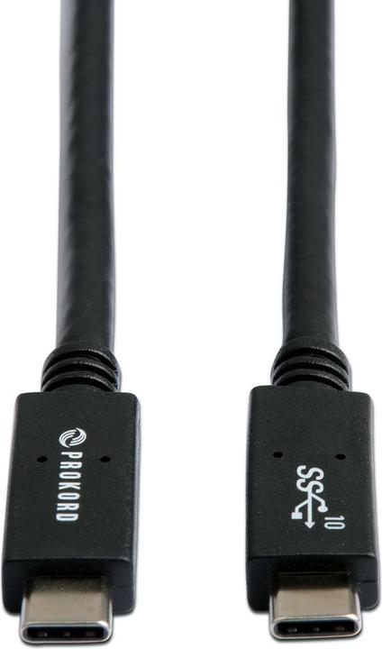 Actual product image Prokord CABLE USB 3.1 TYPE C MALE-MALE 0.5M BLACK GEN2 100W (0.50 m, USB 3.2 Gen 2)