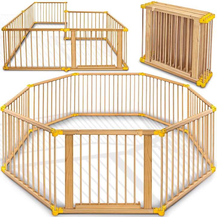 Image du produit Kiduku Parc de 7,2 mètres Jaune (90 cm, 70 cm, Pin)