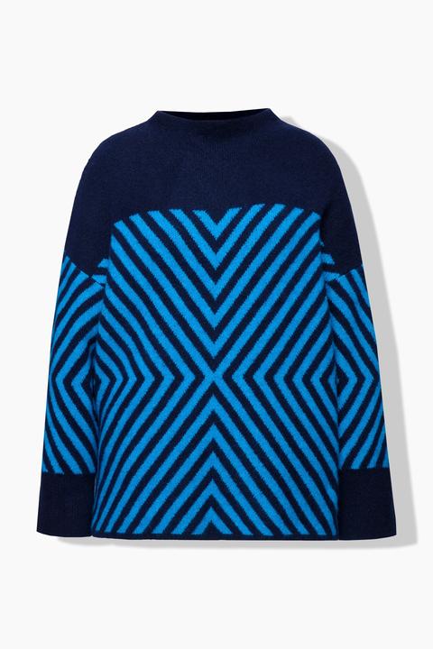 Produktbild Ulla Popken Pullover, grafisches Muster, Stehkragen, Langarm (46, 48)