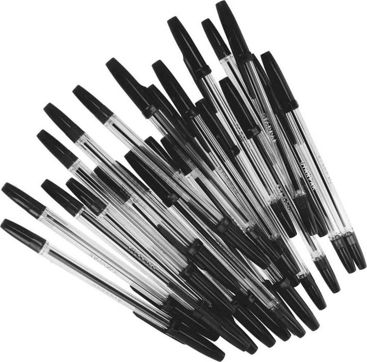 Produktbild Kugelschreiber mit Kappe schwarz, 50 Stk. (Schwarz, 50x)