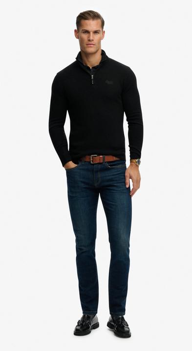 Produktbild Superdry Essential Strickpullover mit Halbreissverschluss und Stickerei (L)