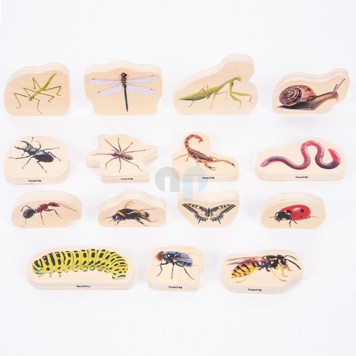 TickiT 15 Kleintiere als Holzblock-Figuren