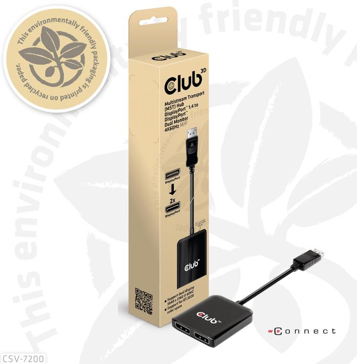 Actual product image Club 3D Club3D Multi Streaming Transport Hub 1xDP -> DP/HDMI (DP, 6.20 cm)