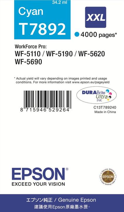 Image du produit Epson T7892 DuraBrite Ultra (C)