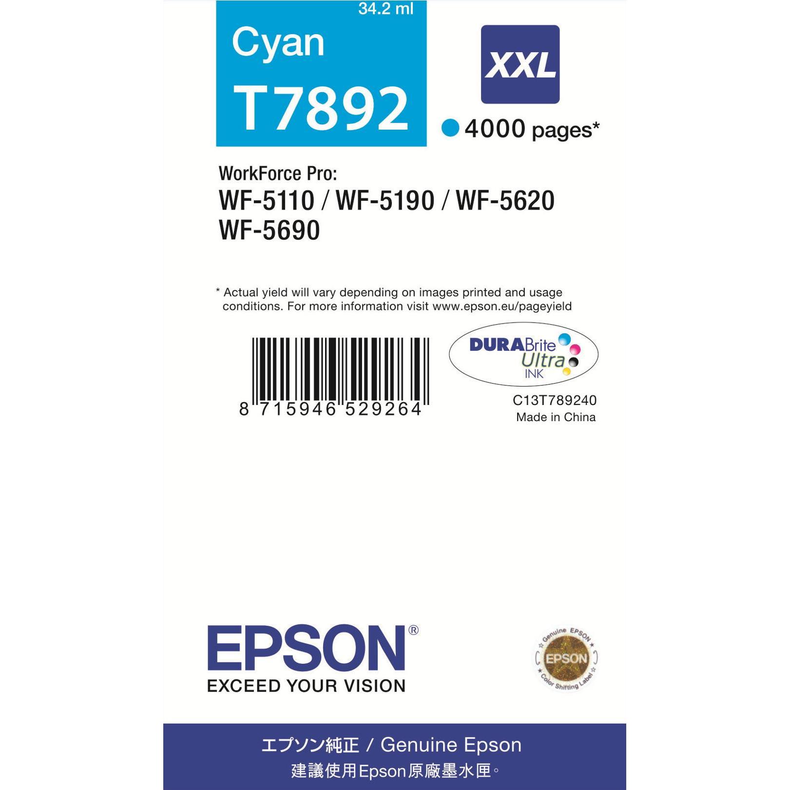 Thumbnail - Epson, Druckerpatrone, T7892 DuraBrite Ultra (C)