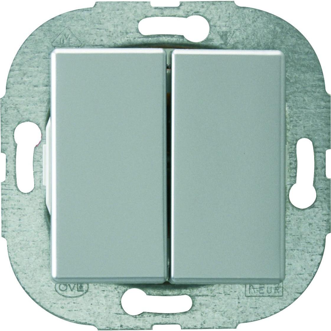 REV Düwi Standard Quadro Serienschalter silber AL, Taster + Schalter, Silber
