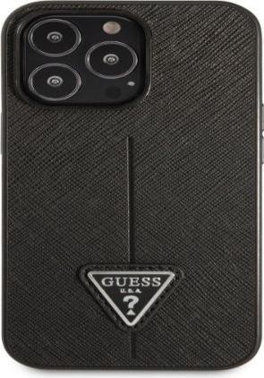 Image du produit Guess case for iPhone 13 Pro / 13 6.1" GUHCP13LPSATLK black hard case Saffiano Triangle Logo (Apple iPhone 13, Apple iPhone 13 Pro)