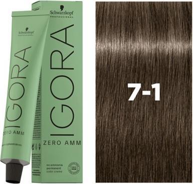 Produktbild Schwarzkopf Igora Zero AMM - 7-1 Mittelblond Cendré (Mittelblond)