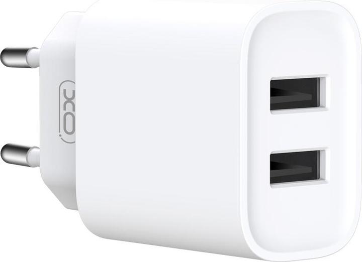 Produktbild xO Wandladegerät CE02C 2x USB 2,1A weiss + Lightning Kabel (10.50 W, 2 Ports)