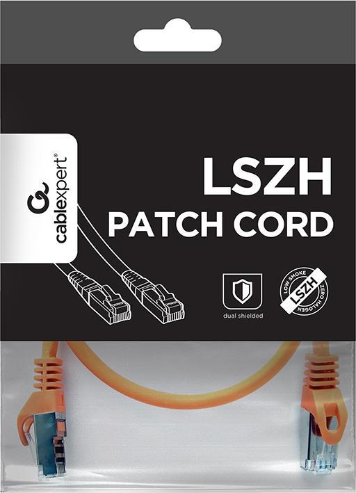 Actual product image Gembird S/FTP Cat. 6A LSZH patch cord, orange, 0.5 m (S/FTP, CAT6a, 0.50 m)