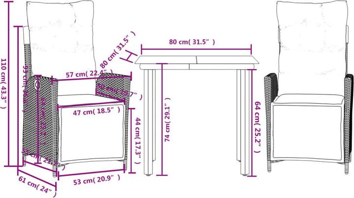 Produktbild vidaXL Garten Essgruppe