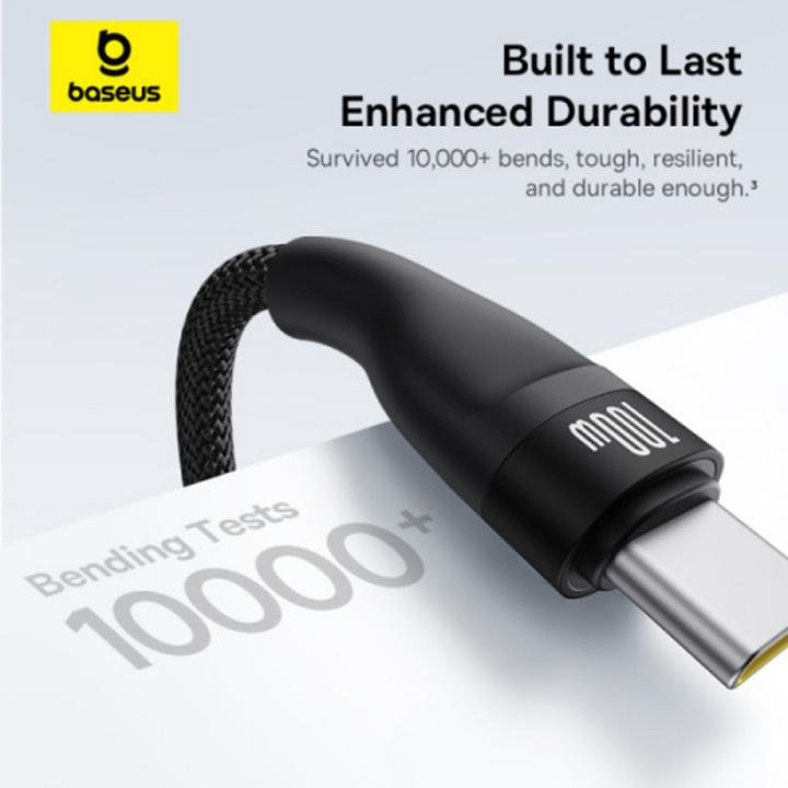 Actual product image Baseus Flash Series Typ C auf C+C+C Schnellladekabel 480 Mbps Schwarz (1.50 m, 100 W)