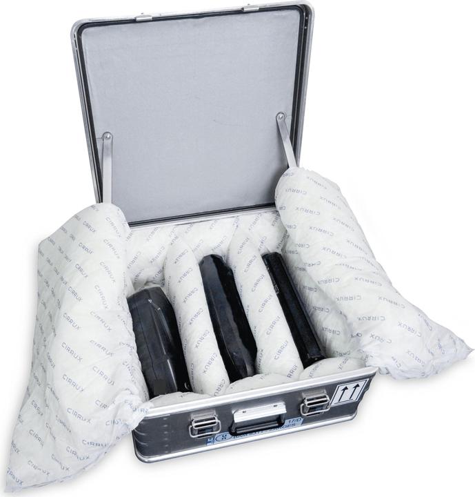 Zarges AKKU SAFE safety container, LxWxH 600 x 600 x 250 mm, aluminium.