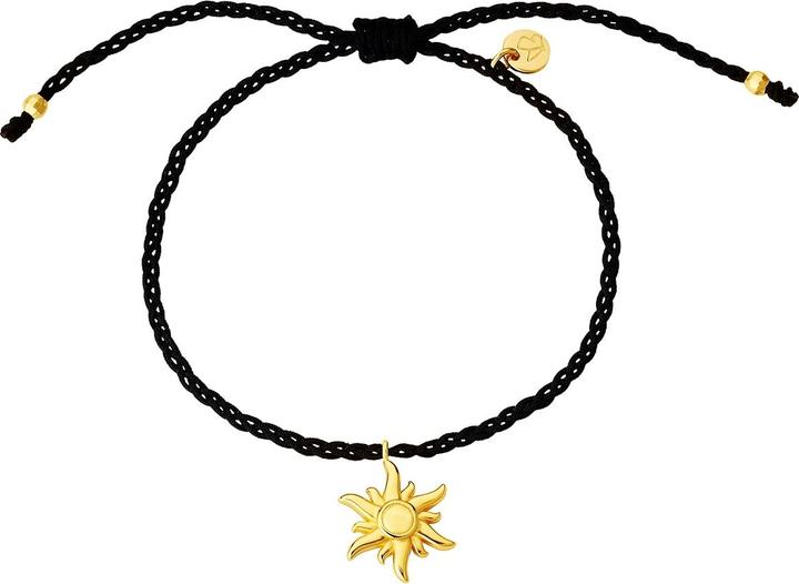 Actual product image Glanzstücke München Armband Sterling Silber gelbgold Textil (schwarz) - 38154 (22 cm, Sterling silver 925/000)