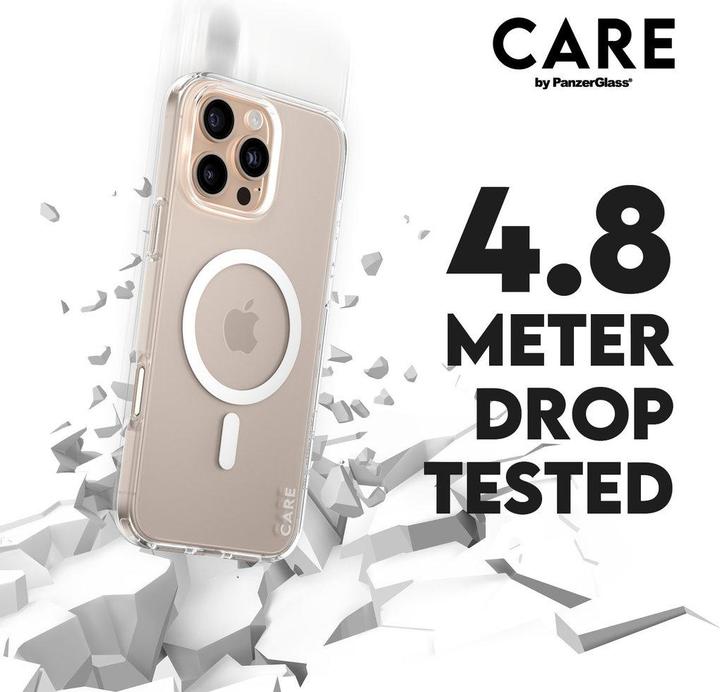 Actual product image PanzerGlass CARE by ® Flagship Case Transparent Urban Combat w. White MagSafe iPhone '24 6.9" Pro (Apple iPhone 16 Pro Max)