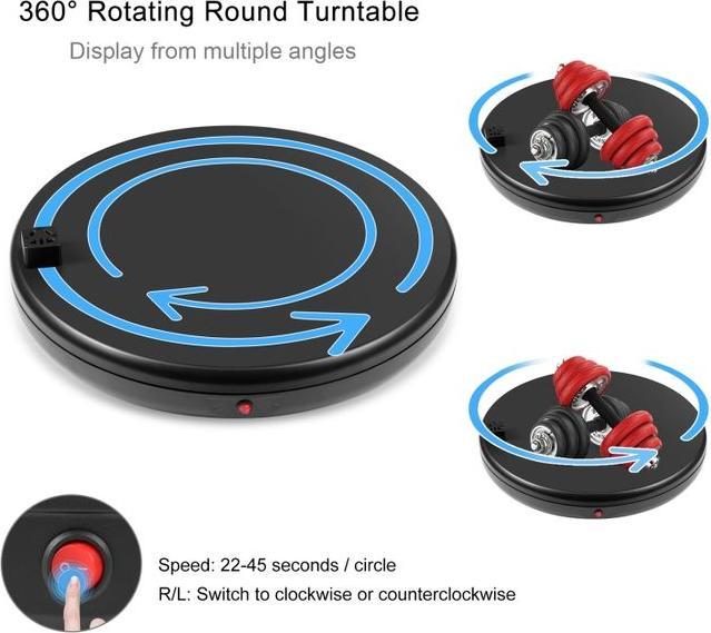 Immagine prodotto Puluz Giradischi elettrico a 360° con telecomando (Ulteriori accessori)