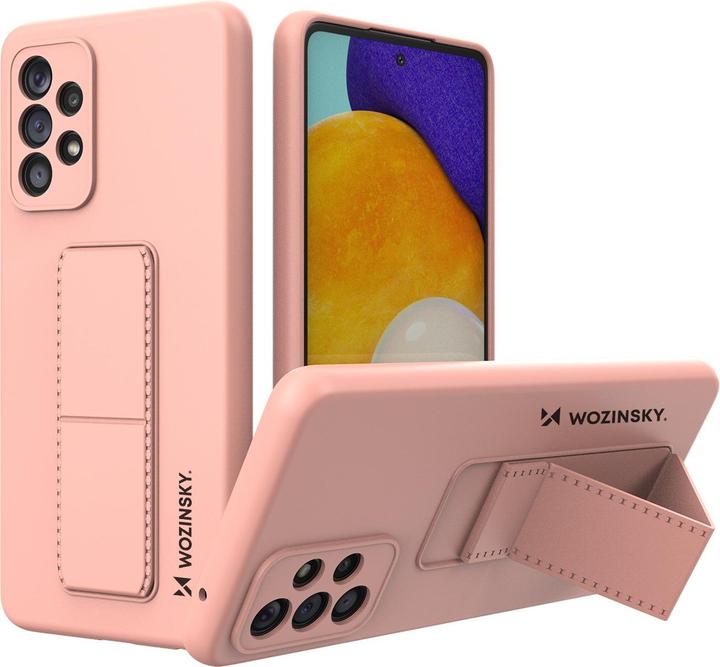 Actual product image Wozinsky Kickstand Case Silicone Stand Cover for Samsung Galaxy A73 Pink (Samsung Galaxy A73 5G)
