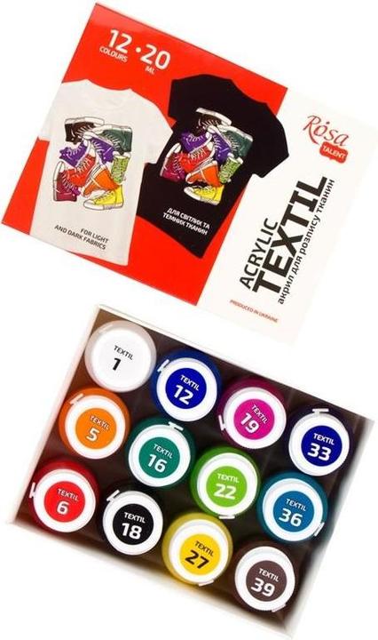 Style Stofffarben 20 ml 12 Farben (Mehrfarbig, 20 ml)