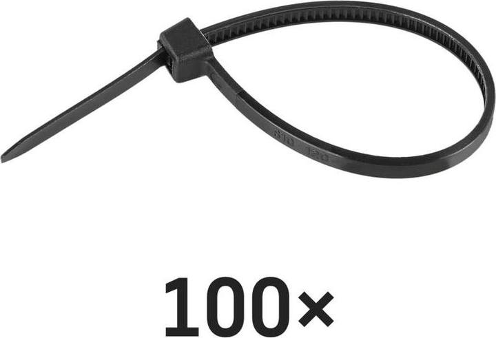 Produktbild Emos Kabelbinder 100×2,5, schwarz, 100 Stk (Kunststoffkabelbinder, 100 mm, 100 Stk.)