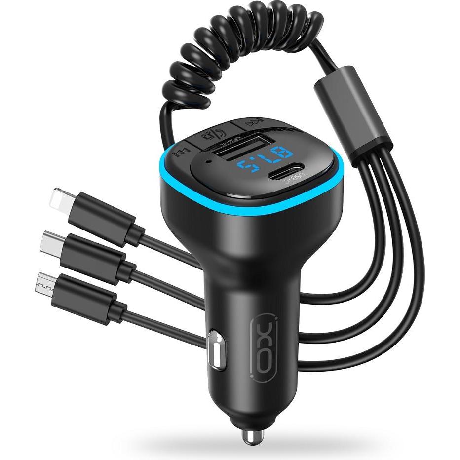 xO transmiter FM BCC07 Bluetooth MP3 Autoladegerät 3,1A schwarz, Auto Adapter, Schwarz