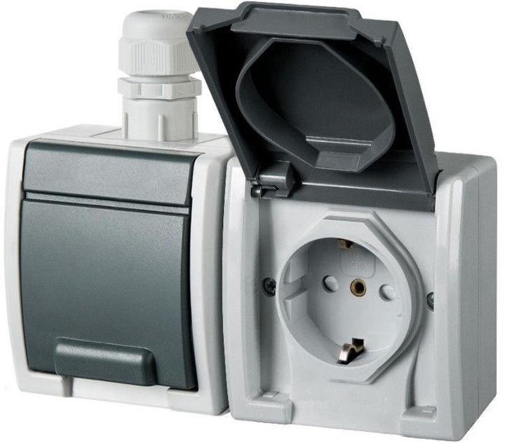 Actual product image Elektro-Plast DBL SCHUKO SOCKET 1245-65 IP65 AQUANT