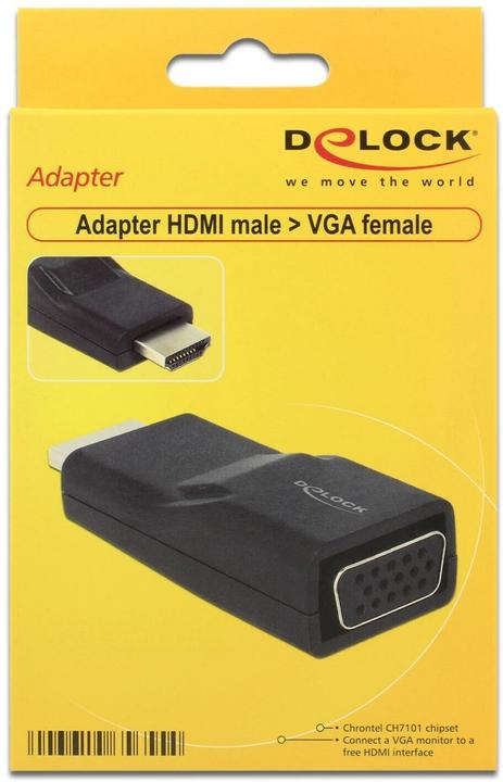 Image du produit Delock Adaptateur d'écran HDMI-A vers VGA-Bu noir (VGA, 2.20 cm)