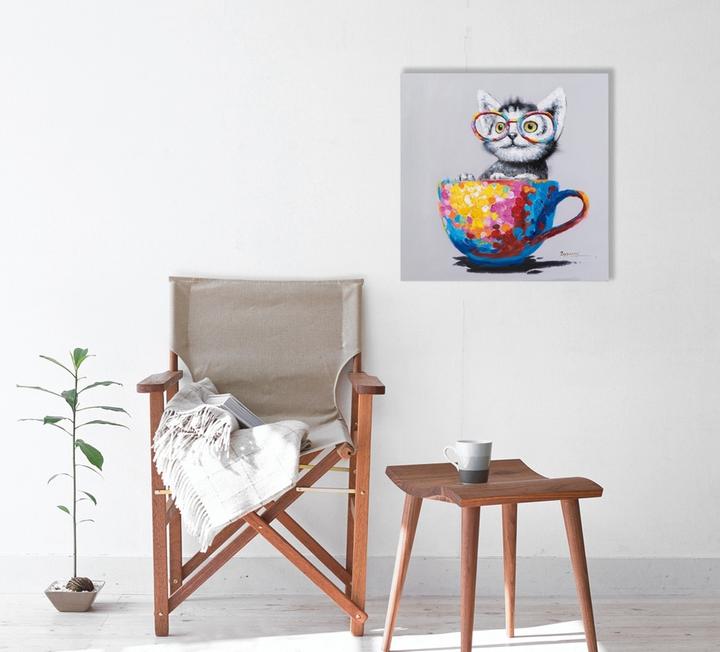Image du produit Alldecor Image Chat Dans Une Tasse (60 x 60 cm)