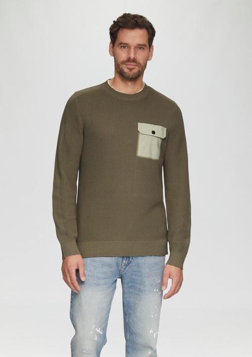 Produktbild S.Oliver Strickpullover Strickpullover mit gewebter Brusttasche (3XL)
