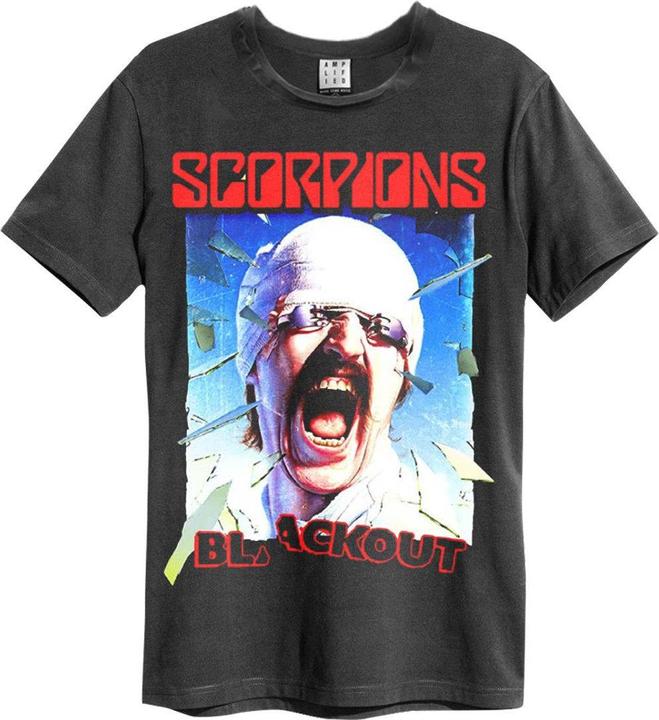 Actual product image Amplified Unisex Adult Blackout Scorpions T-Shirt (S)