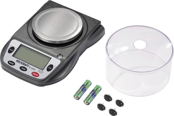 Actual product image Voltcraft PS-600C Precision scale Weighing capacity (max.) 600g Readability 0.01g battery-operated Sch