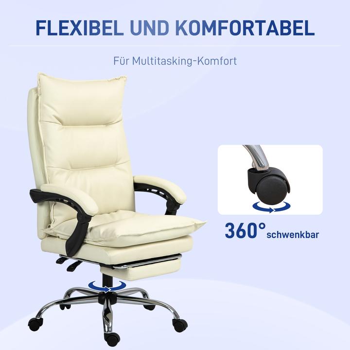 Immagine prodotto Vinsetto Bürostuhl Kunststoff, Kunstleder Beige (55 - 63 cm)