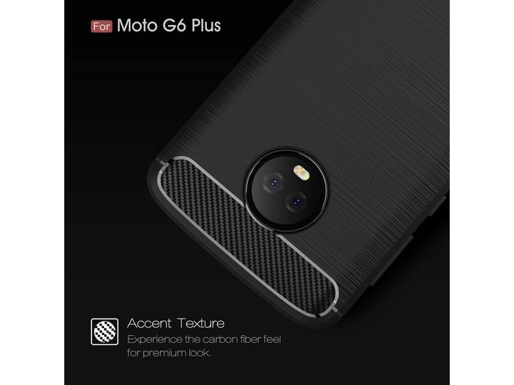 Actual product image Screenguard Motorola Moto G6 Plus Cover Carbon Brushed Soft TPU (Motorola Moto G6 Plus)