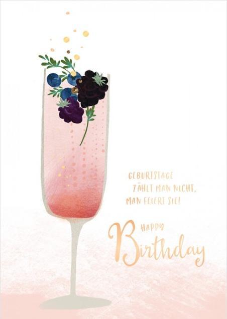 Produktbild Geburtstagskarte Happy Birthday Sekt