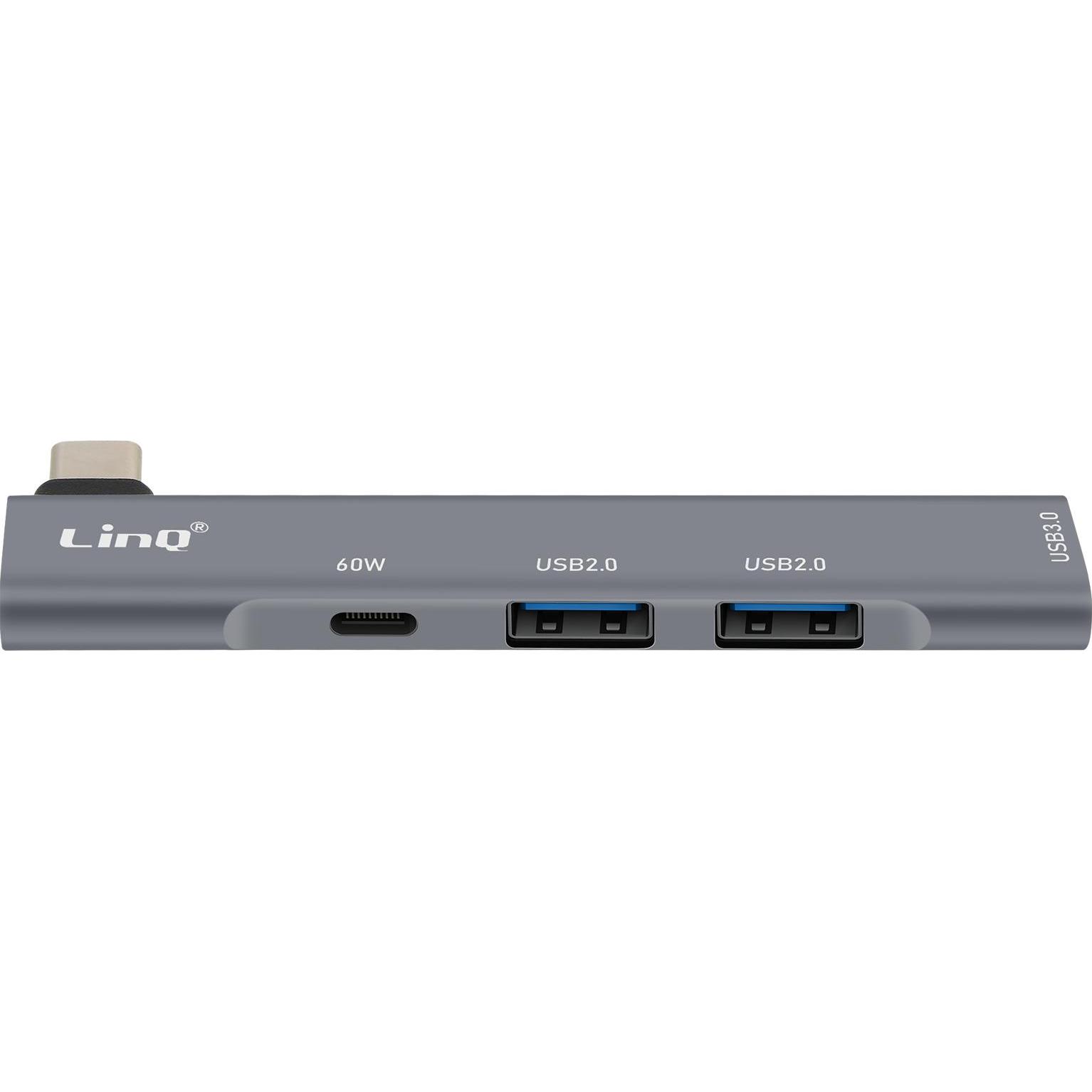 Thumbnail - LinQ IT7946 USB-C Hub (USB-C, 4 Ports), Dockingstation + USB Hub, Grau