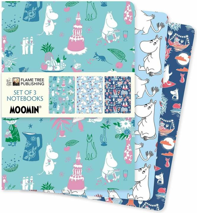 Immagine prodotto Set di 3 quaderni standard Moomin Classics (A5, Nessuna, Righe, Copertina morbida)